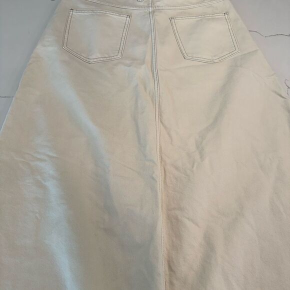 Free People Women's Cream Jean skirt maxi - Picture 2 of 8